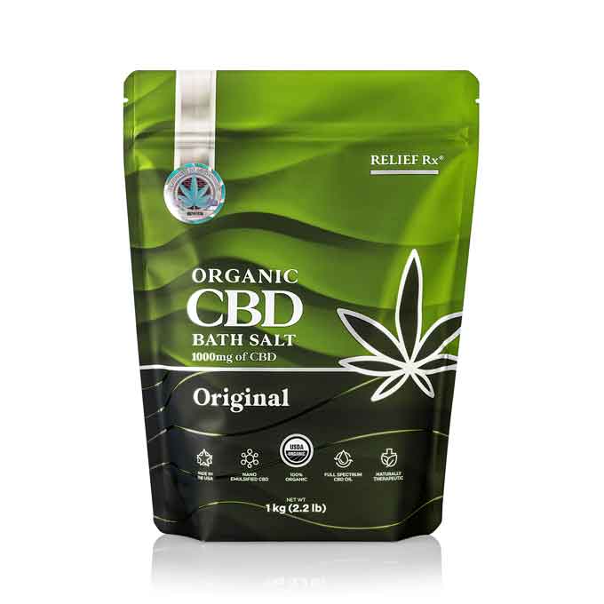 Organic CBD bath salt original scent in a 1kg bag
