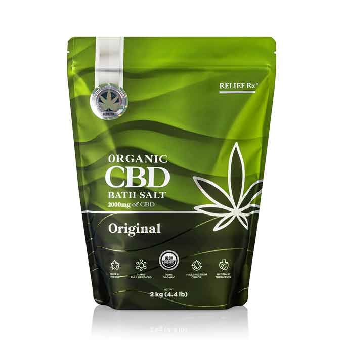 Organic CBD bath salt original scent in a 2kg bag