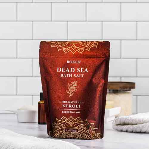 Organic Neroli scented bath salt in a 2.2 lb bag